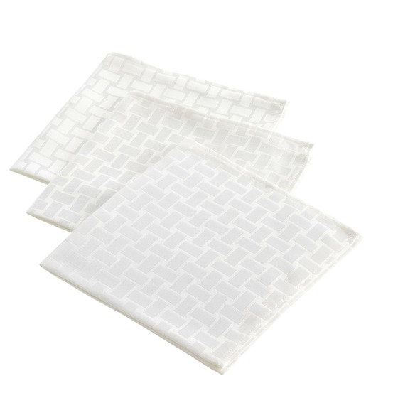 Lot de 3 serviettes de table jacquard damassé maillon