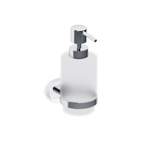 Distributeur de savon mural yukon en verre et laiton blanc chromé 200 ml