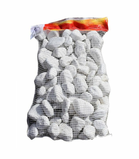 Galet marbre blanc pur 40-60mm, filet 20 kg - f-pai050