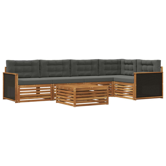 Ensemble de canapés d'extérieur 6 pcs naturel et anthracite