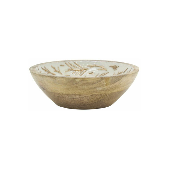 Corbeille en manguier déco fougères diamètre 18 cm