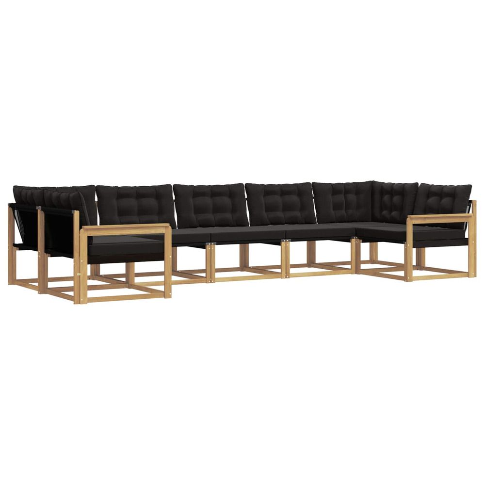 Ensemble de canapés d'extérieur 7 pc blanc et noir