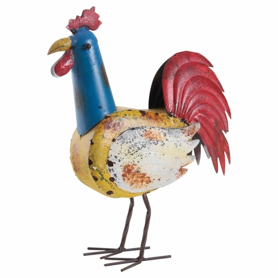 Coq en métal coloré