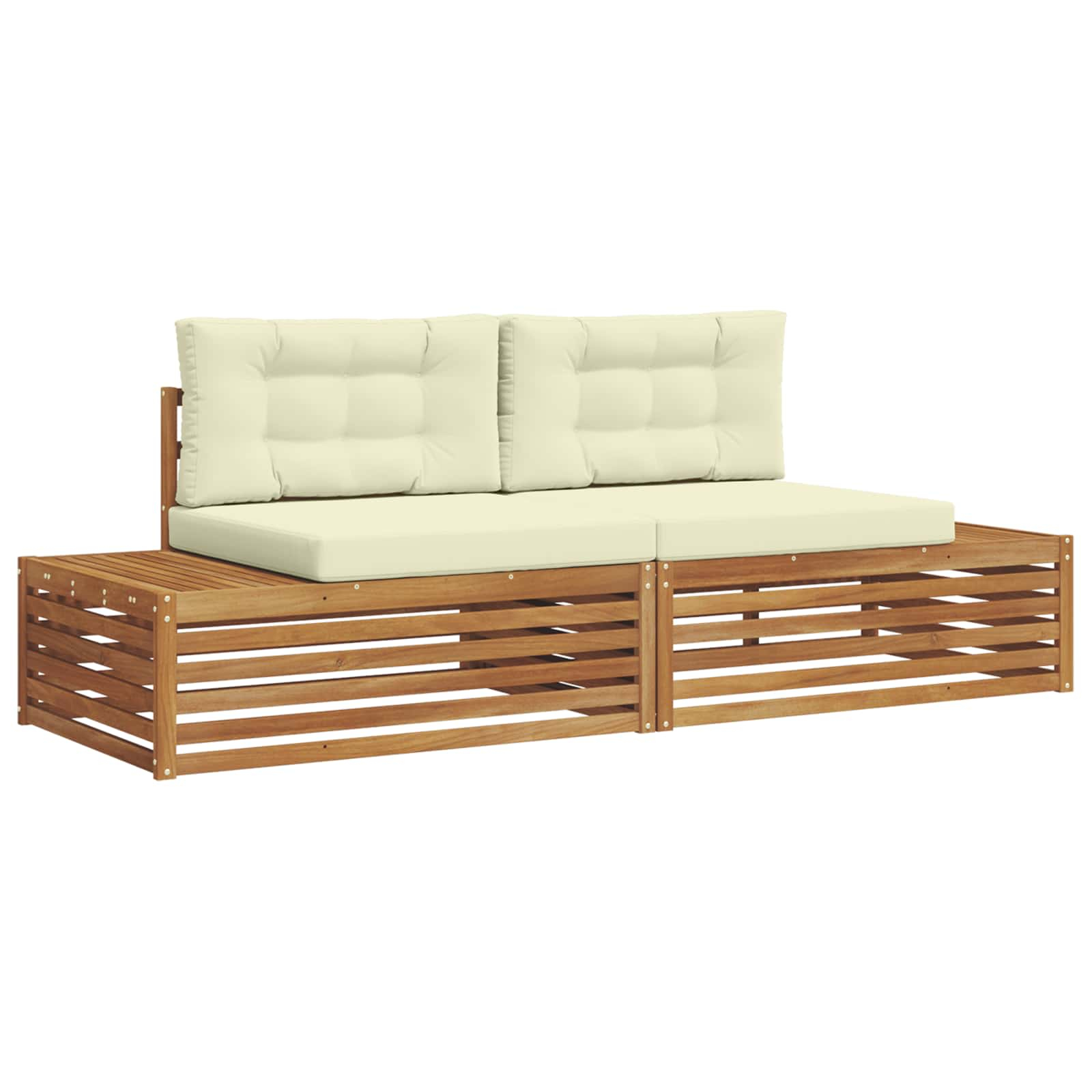 Ensemble de canapés d'extérieur 2 pièce naturel et crème