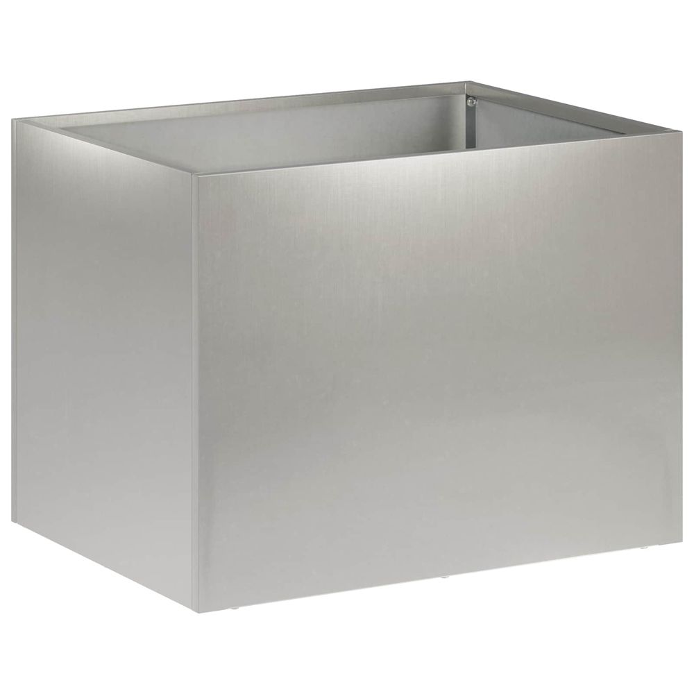 Cache-pot de jardin argenté 40 x 30 x 30 cm acier inoxydable