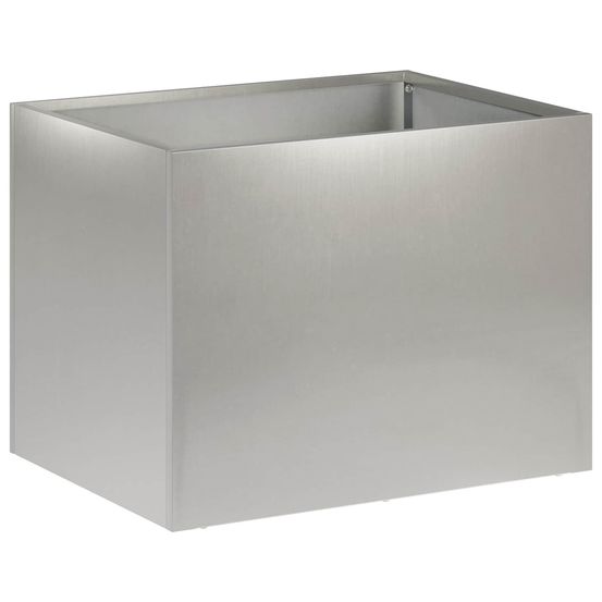Cache-pot de jardin argenté 40 x 30 x 30 cm acier inoxydable