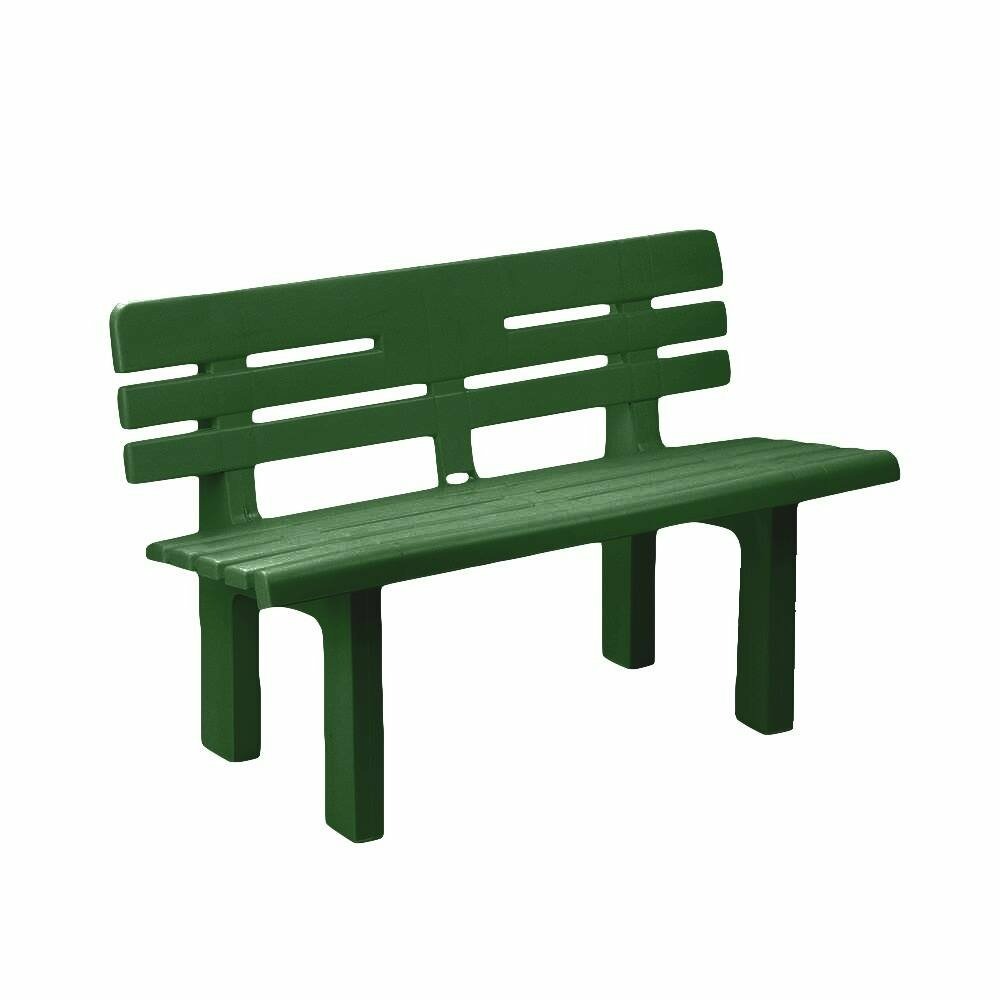 Banc d'extérieur alim, banc de jardin monobloc, banc d'extérieur, 100% made in italy, 110x52h71 cm, vert