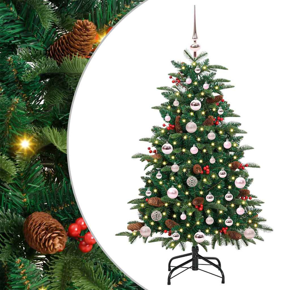 Sapin de noël artificiel vert 120 cm pvc, métal et plastique