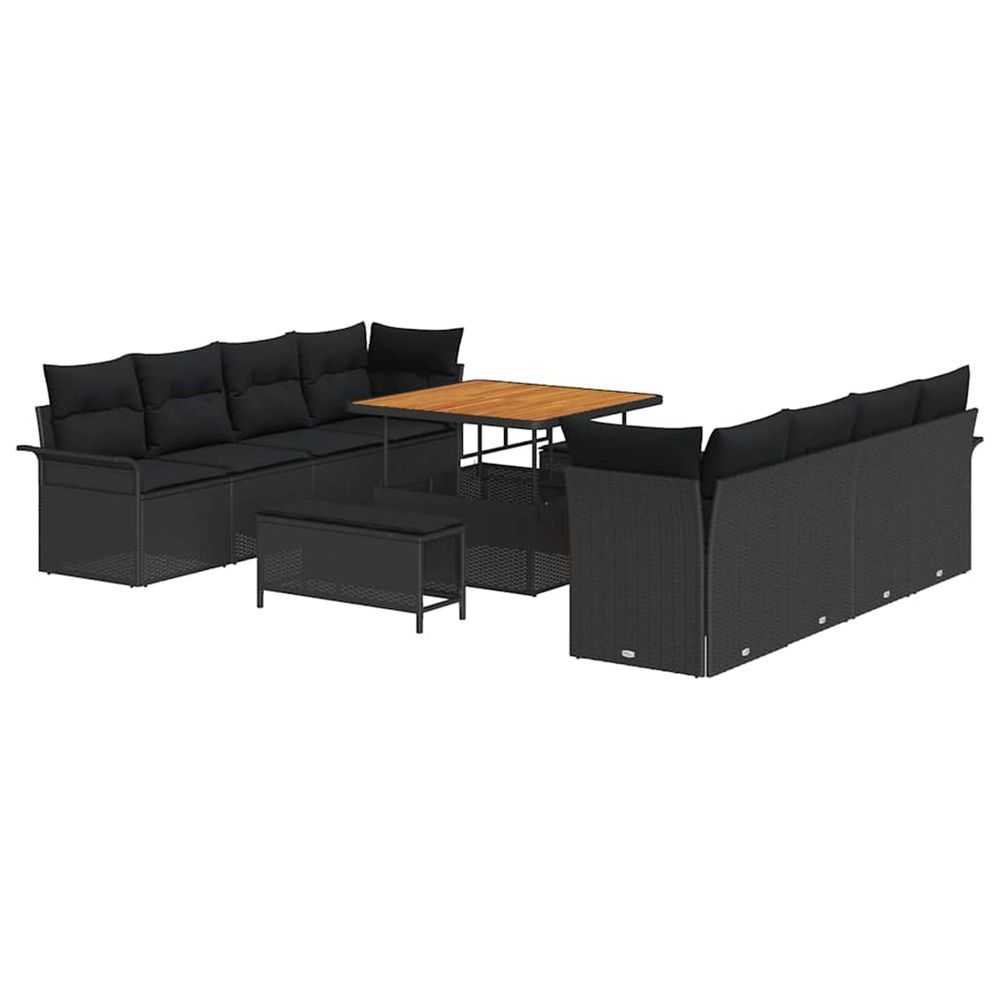 Ensemble de canapé de jardin noir