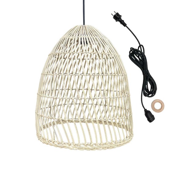 Suspension extérieur paulo beige rotin d40cm