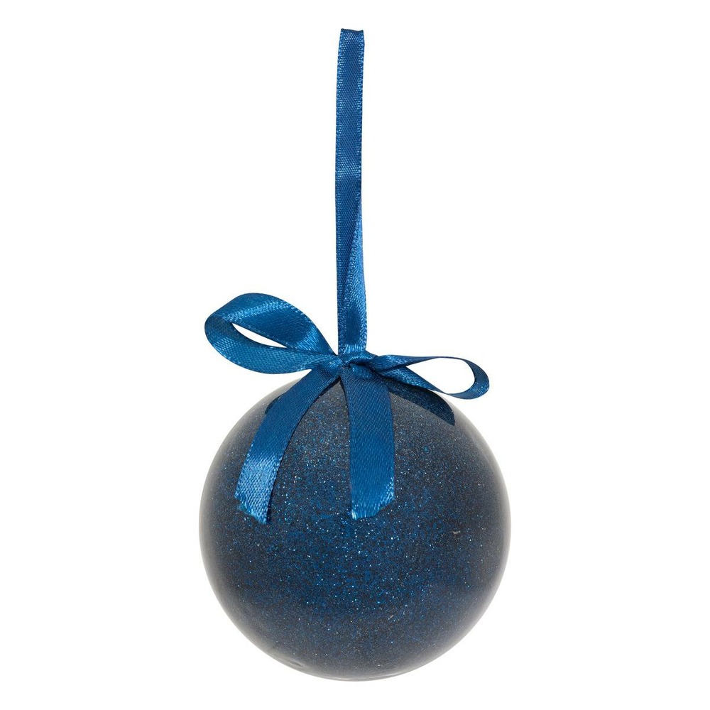 Boule unie d.7,5cm papier bleu