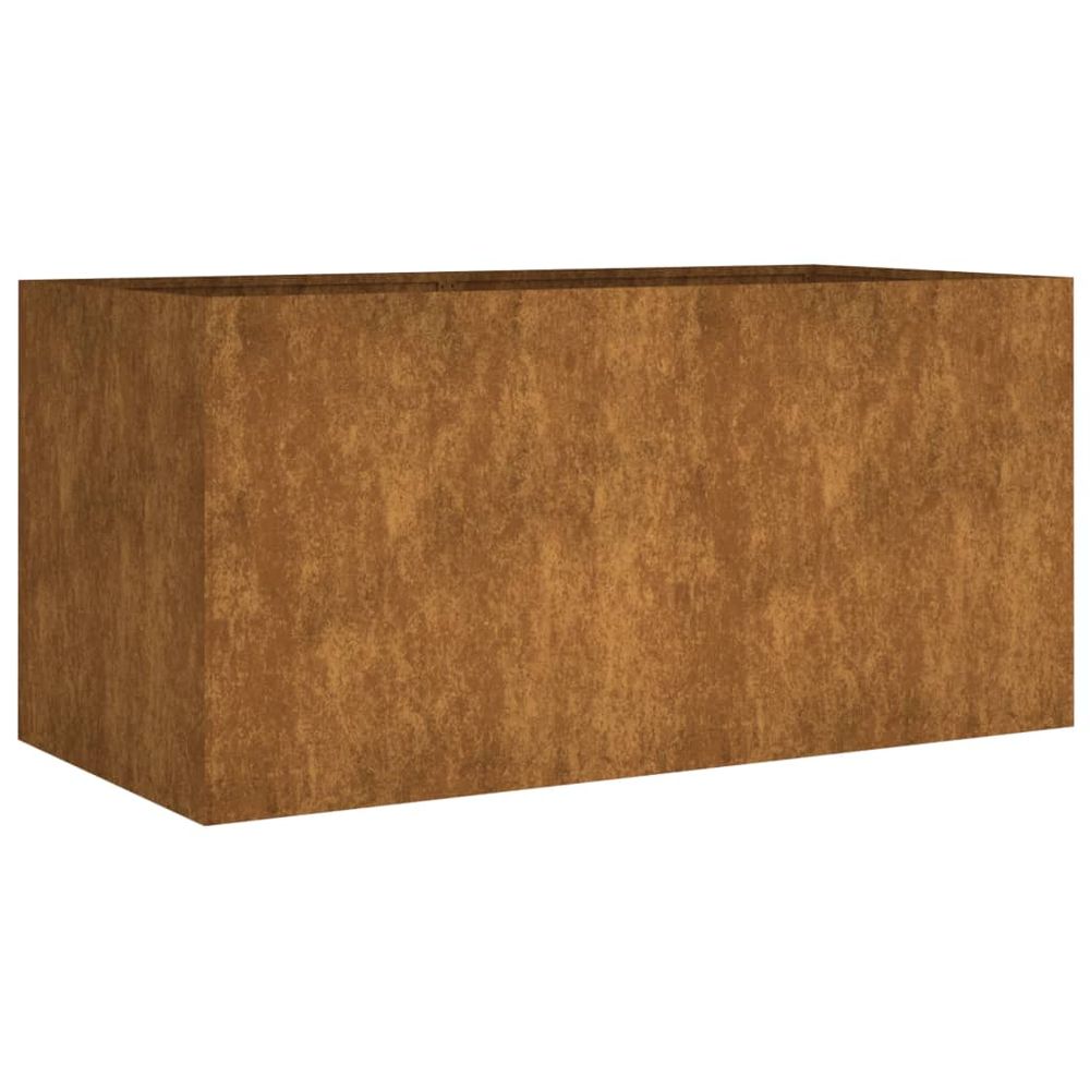 Jardinière bac lit surélevé plantes fleurs terrasse jardin 80 x 40 x 40 cm acier corten marron