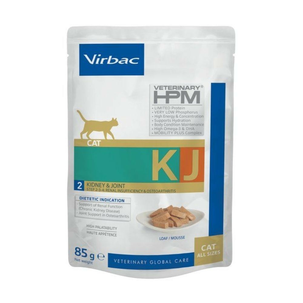 Pâtée chat hpm kj2 kidney & joint 12x85g - virbac 12x85 g