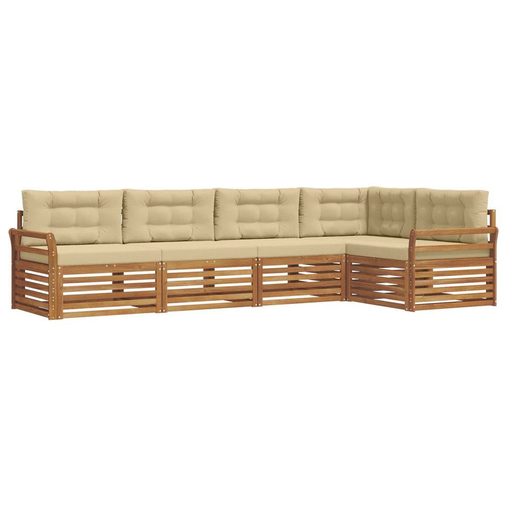 Ensemble de canapés d'extérieur 5 pcs naturel et beige