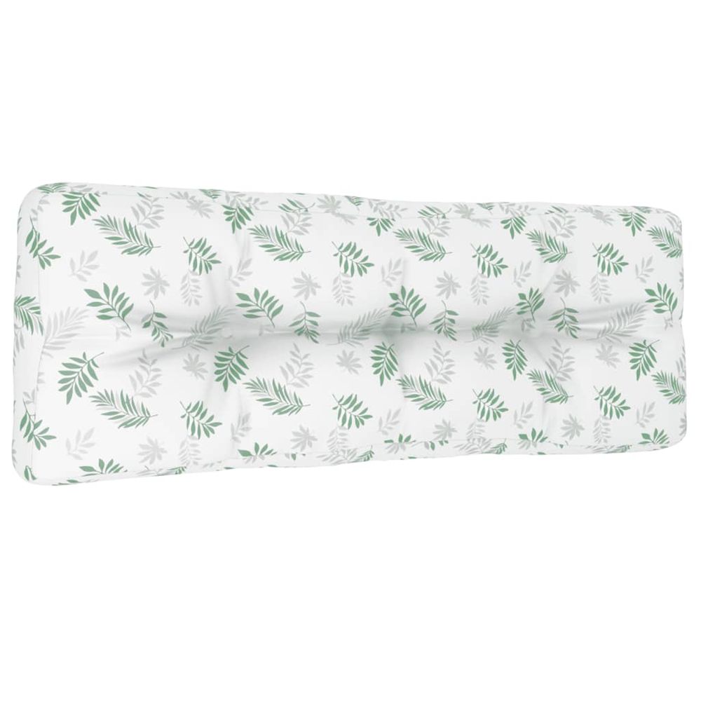 Coussin de palette à motif de feuilles 120x40x12 cm tissu