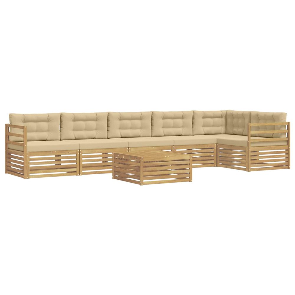 Ensemble de canapés d'extérieur 7 pc blanc et beige polyester
