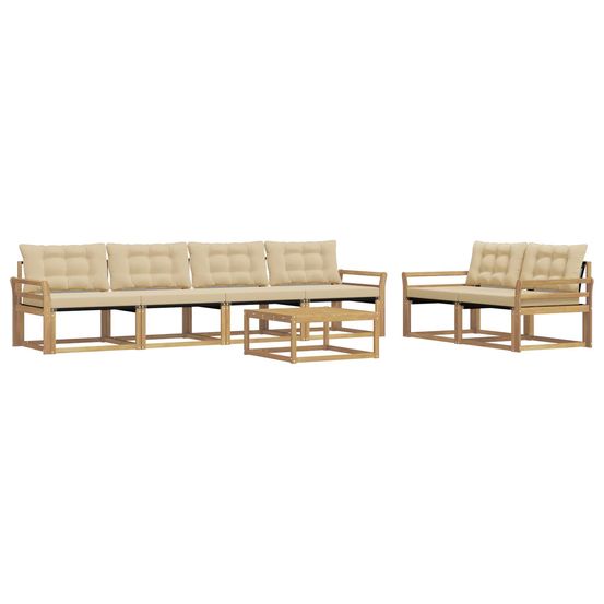 Ensemble de canapés d'extérieur 7 pc blanc et beige
