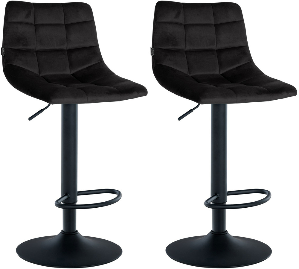 Lot de 2 tabourets de bar jerry velours noir