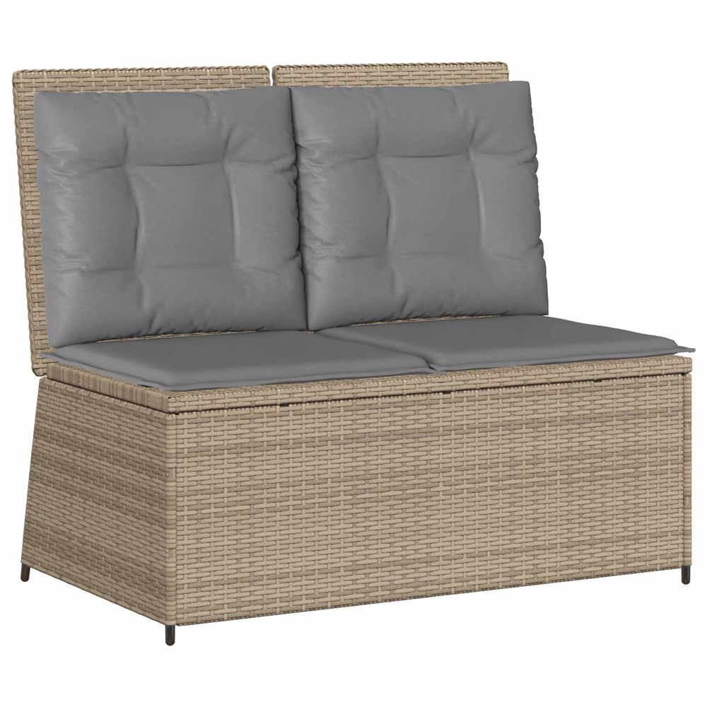Banc de jardin beige polyrotin
