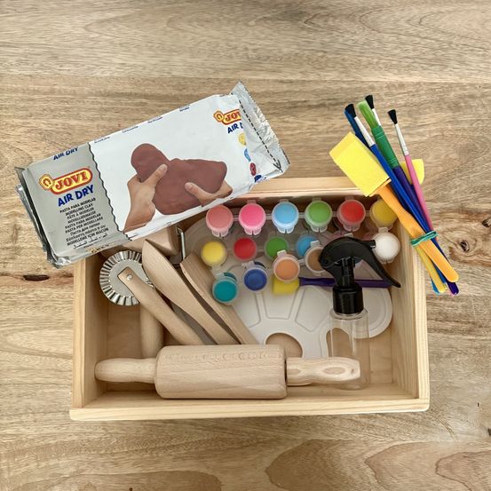 Kit argile terracotta + outils de cuisine pour enfants