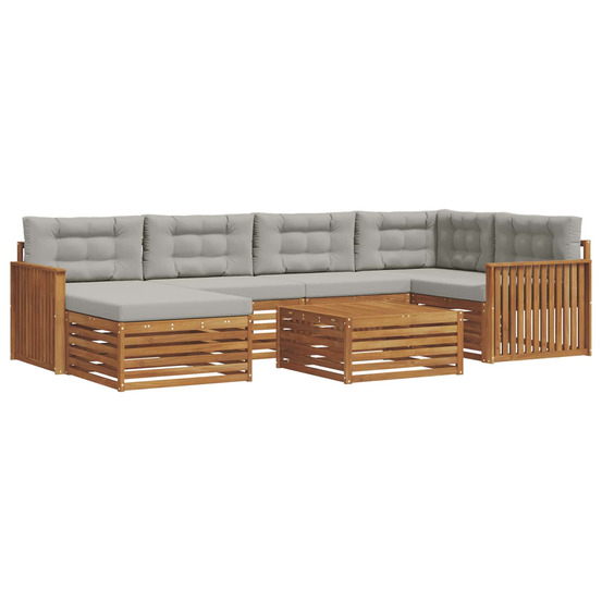 Ensemble de canapés d'extérieur 7 pcs gris naturel et clair