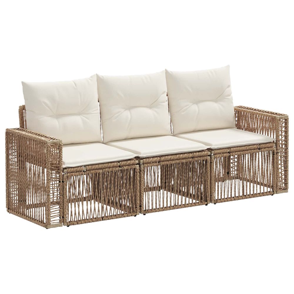 Ensemble de canapé de jardin 3 pc beige et blanc crème