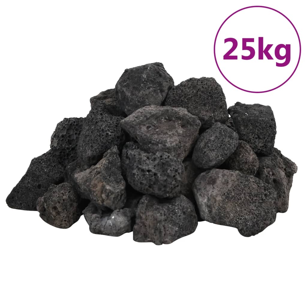 Roches volcaniques 25 kg noir 3-5 cm