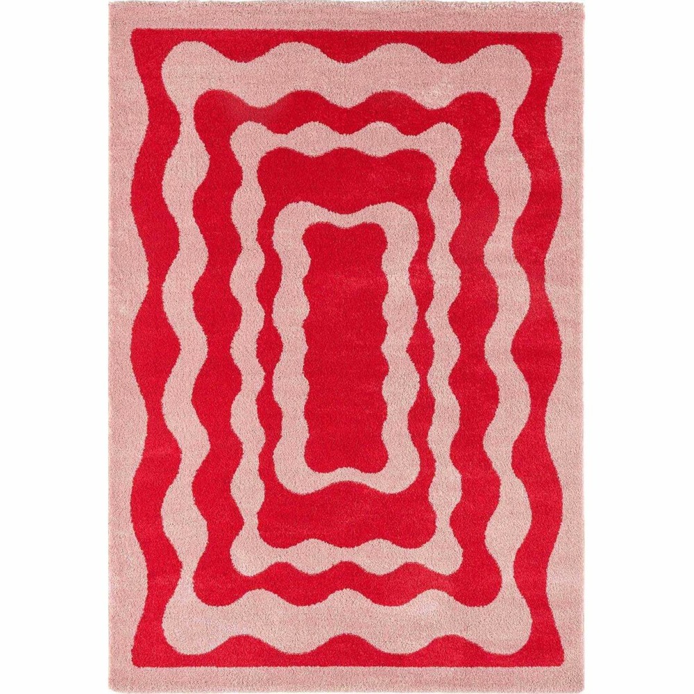 Tapis intérieur à poils longs swing 382 rouge 200 x 280 cm