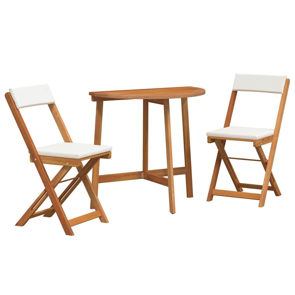 Ensemble bistrot 3 pcs huile naturelle bois d'acacia massif
