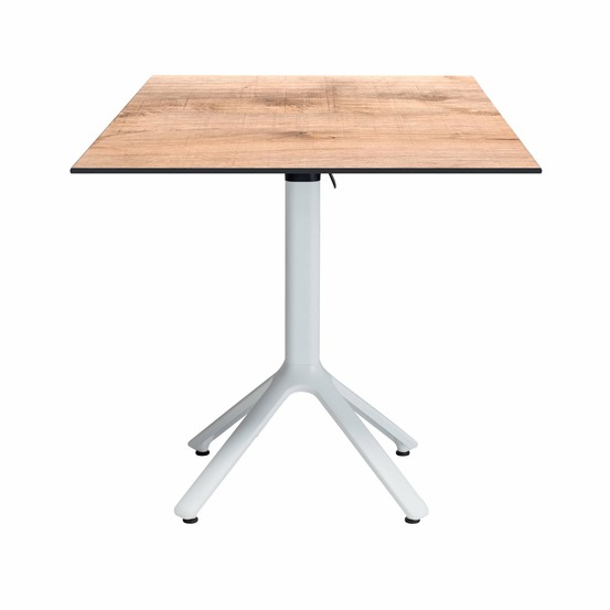 Restootab - table pliable nemo blanche pour extérieur bois clair 70x70