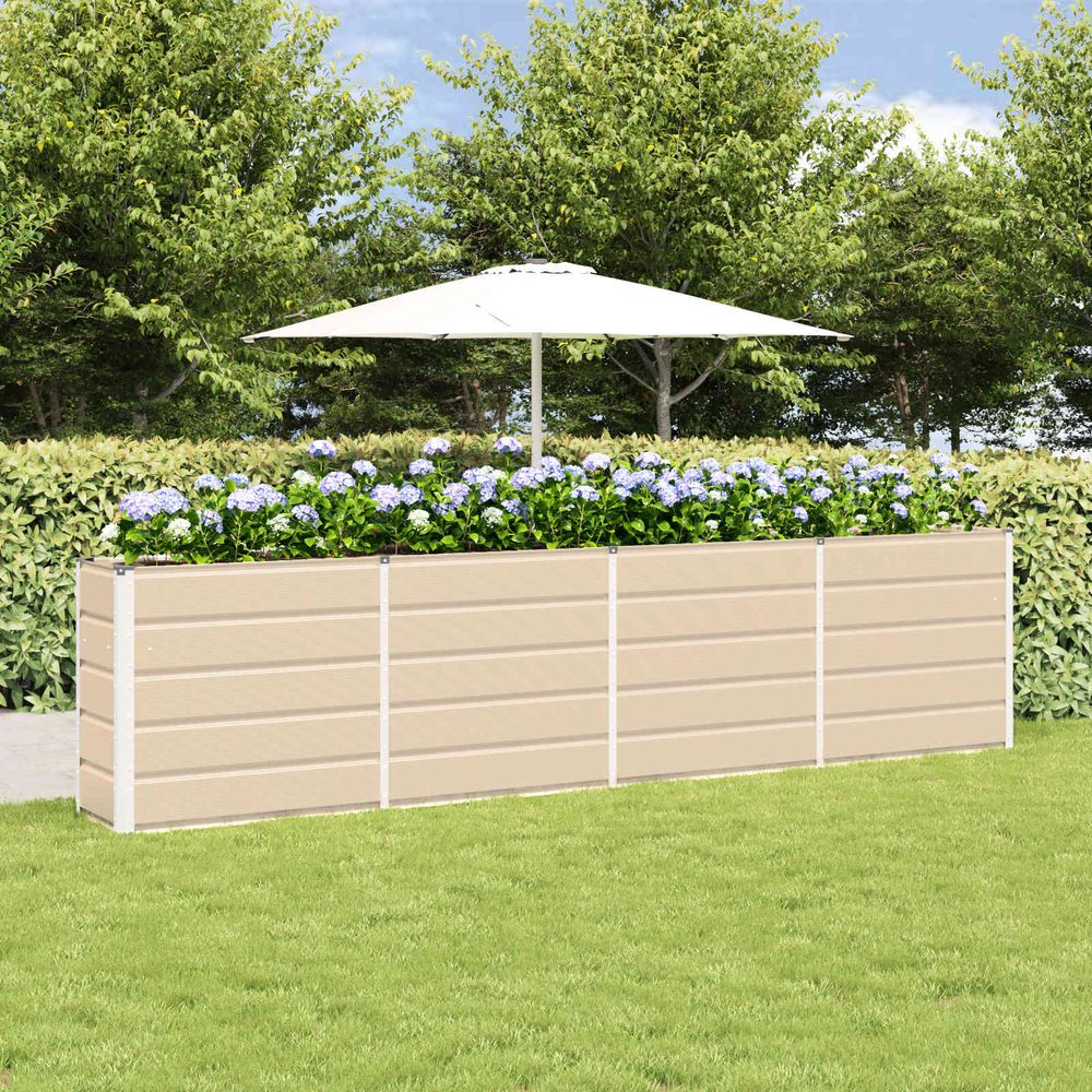 Bac à fleurs surélevé géant acier 320x40x75 cm pour jardin terrasse