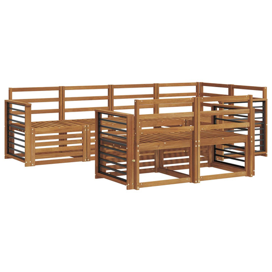 Ensembles de canapés 7 pcs naturel bois d'acacia massif