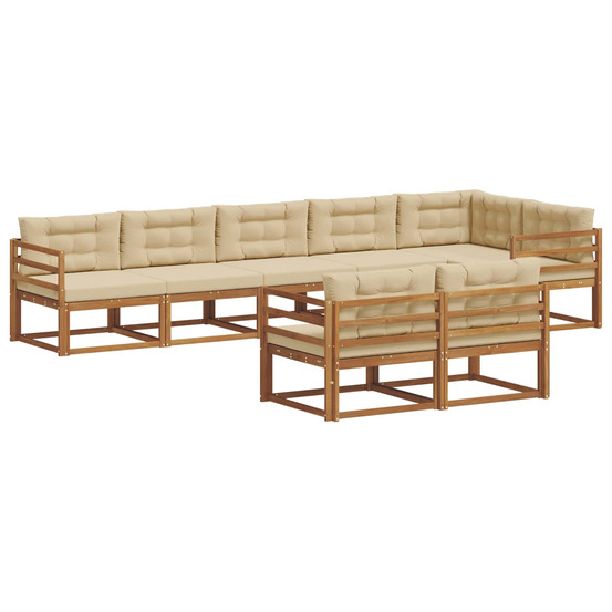 Ensemble de canapés d'extérieur 8 pcs naturel et beige