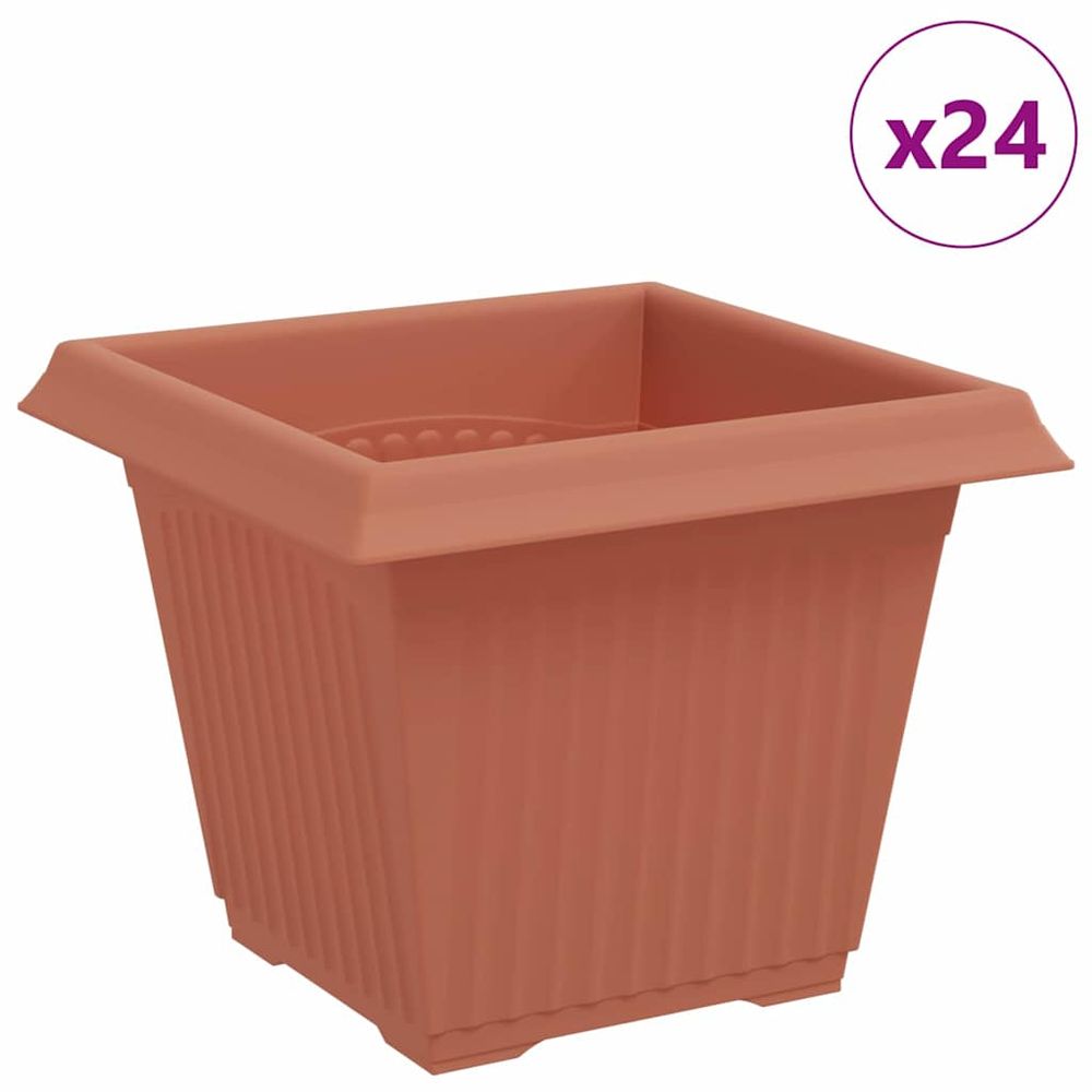 Pot de fleurs carré 24 pc rouge brique 20 x 20 x 16 cm