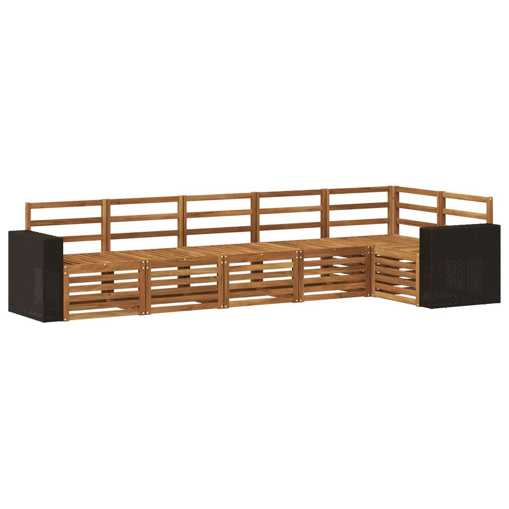 Ensemble de canapés d'extérieur 6 pc naturel polyester