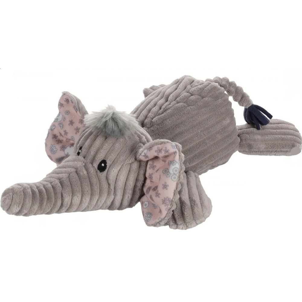 Peluche l'éléphant fanto gris 36 cm pour chien