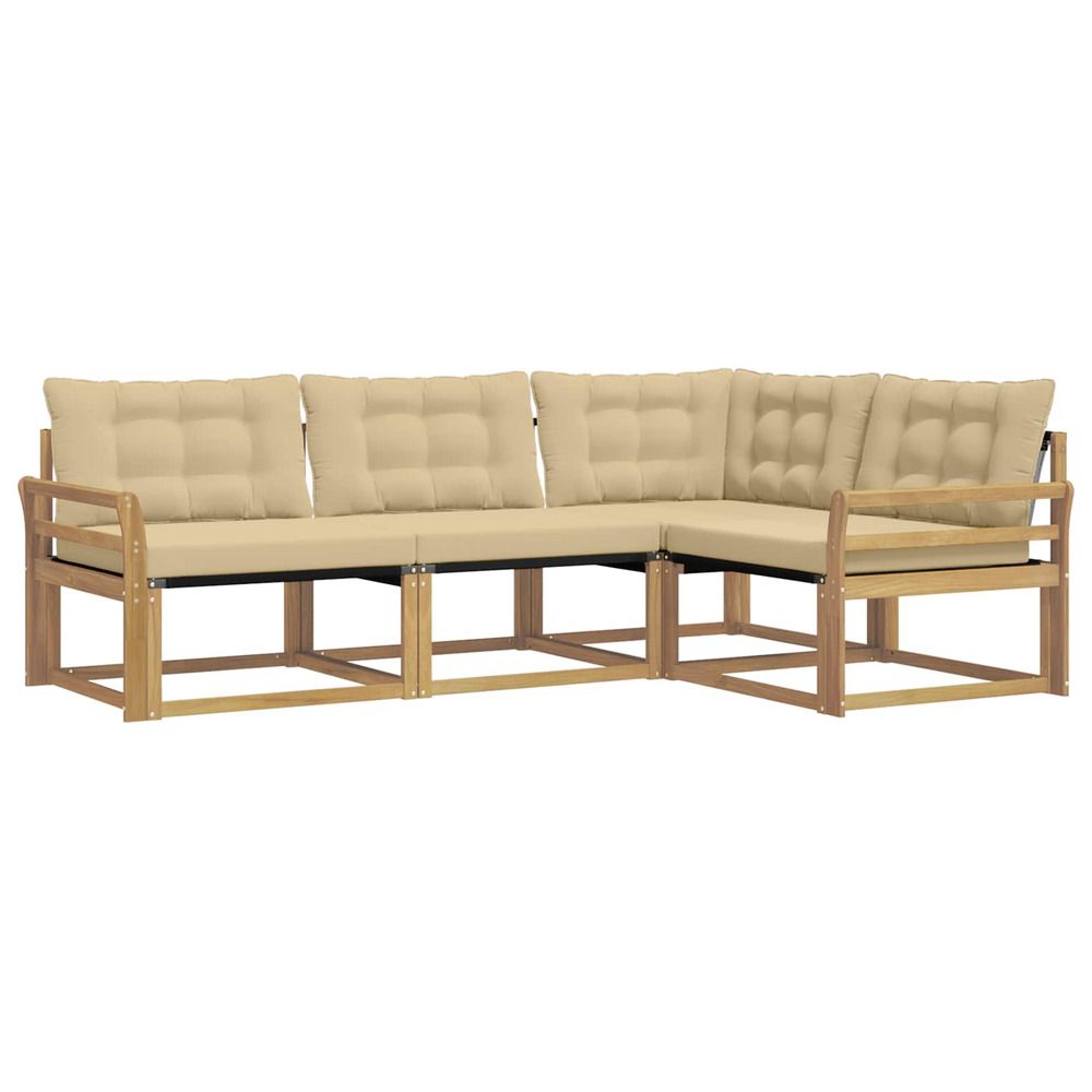 Ensemble de canapés d'extérieur 4 pc blanc et beige