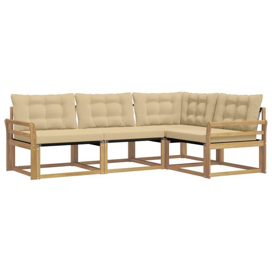 Ensemble de canapés d'extérieur 4 pc blanc et beige