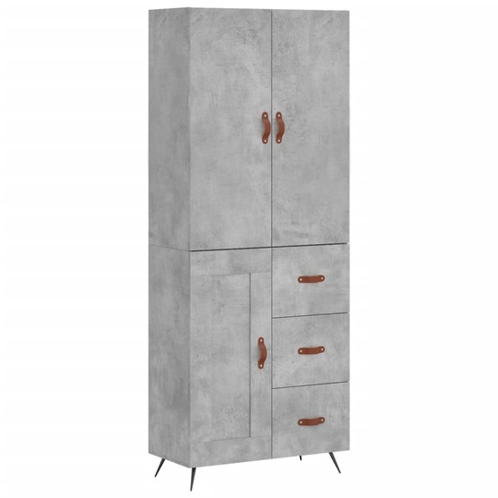 Buffet bahut commode armoire meuble de rangement organisateur cuisine salle de séjour salon haut 69,5 x 34 x 180 cm bois d'in