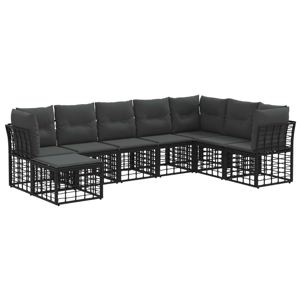 Ensemble de canapés d'extérieur noir polyester