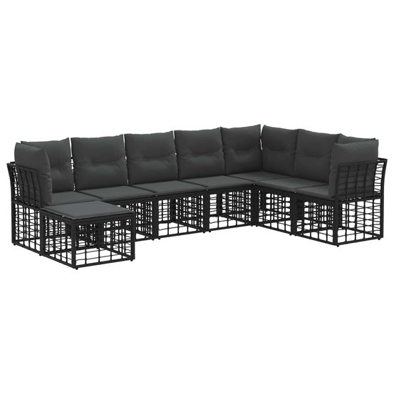 Ensemble de canapés d'extérieur noir polyester