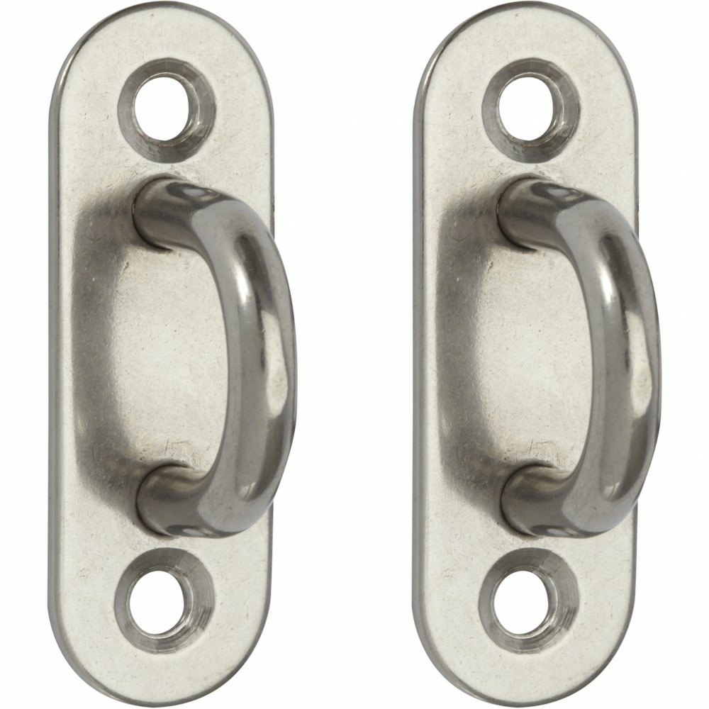 Lot de 2 platines à oeil inox, standers, diam.6