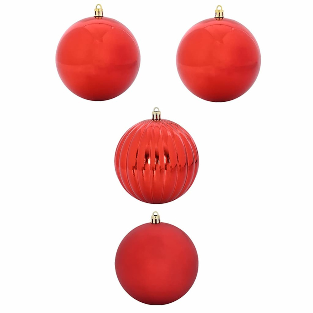 Ensemble de boules de noël 4 pcs rouge plastique