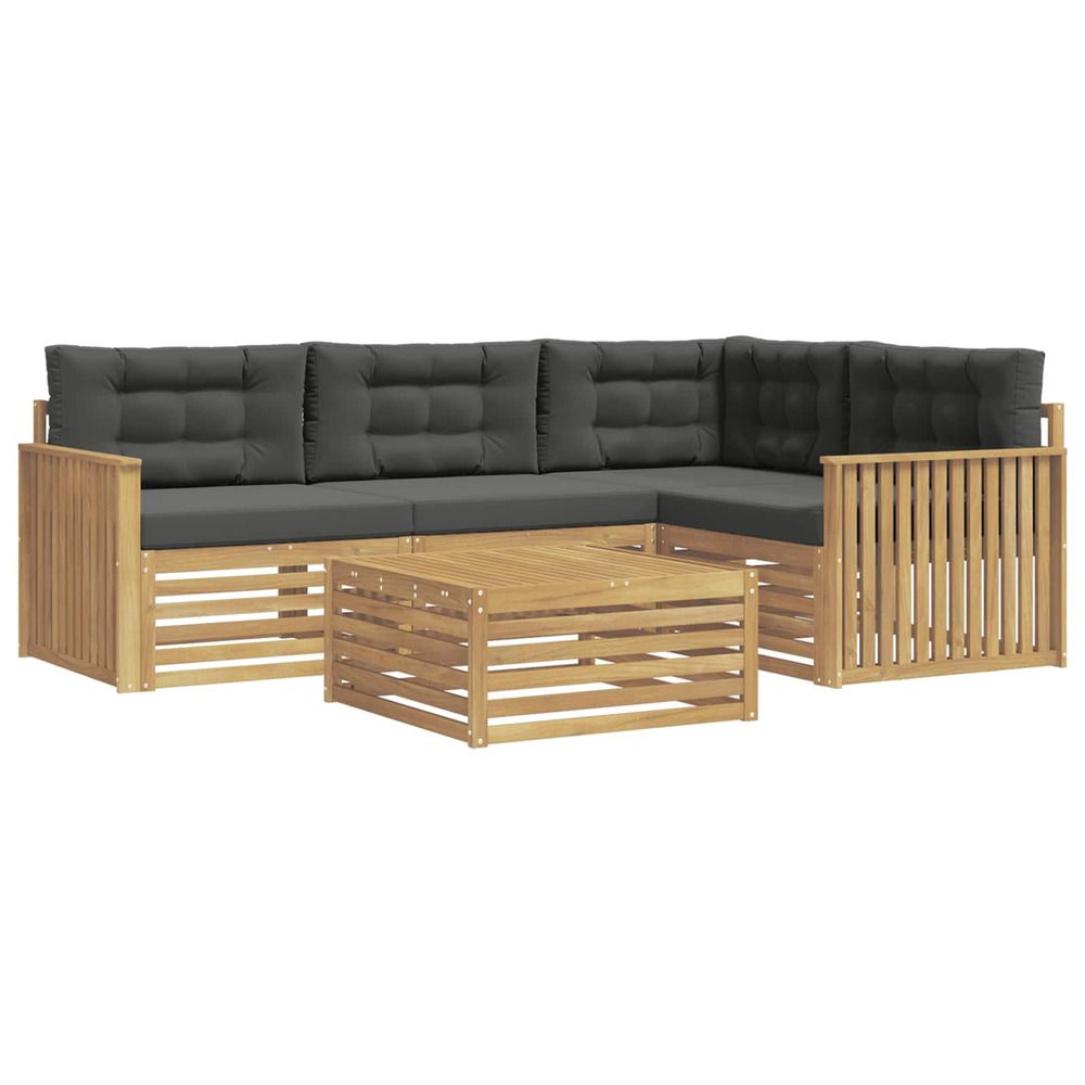 Ensemble de canapés d'extérieur 5 pc blanc et anthracite