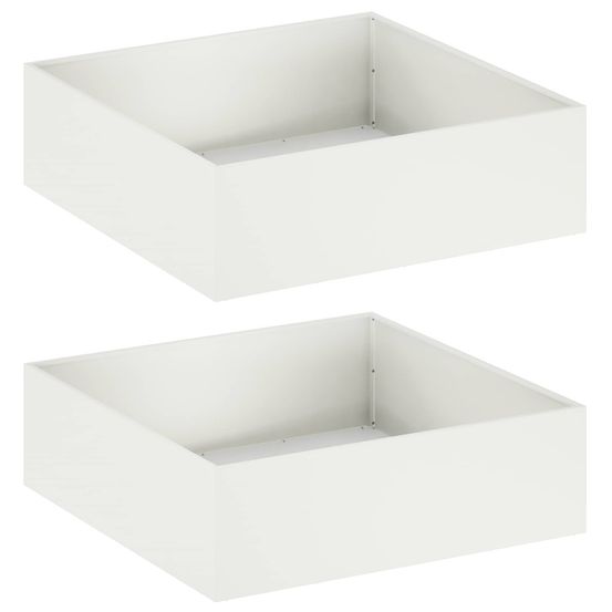 Cache-pot de jardin 2 pc blanc 80 x 80 x 30 cm