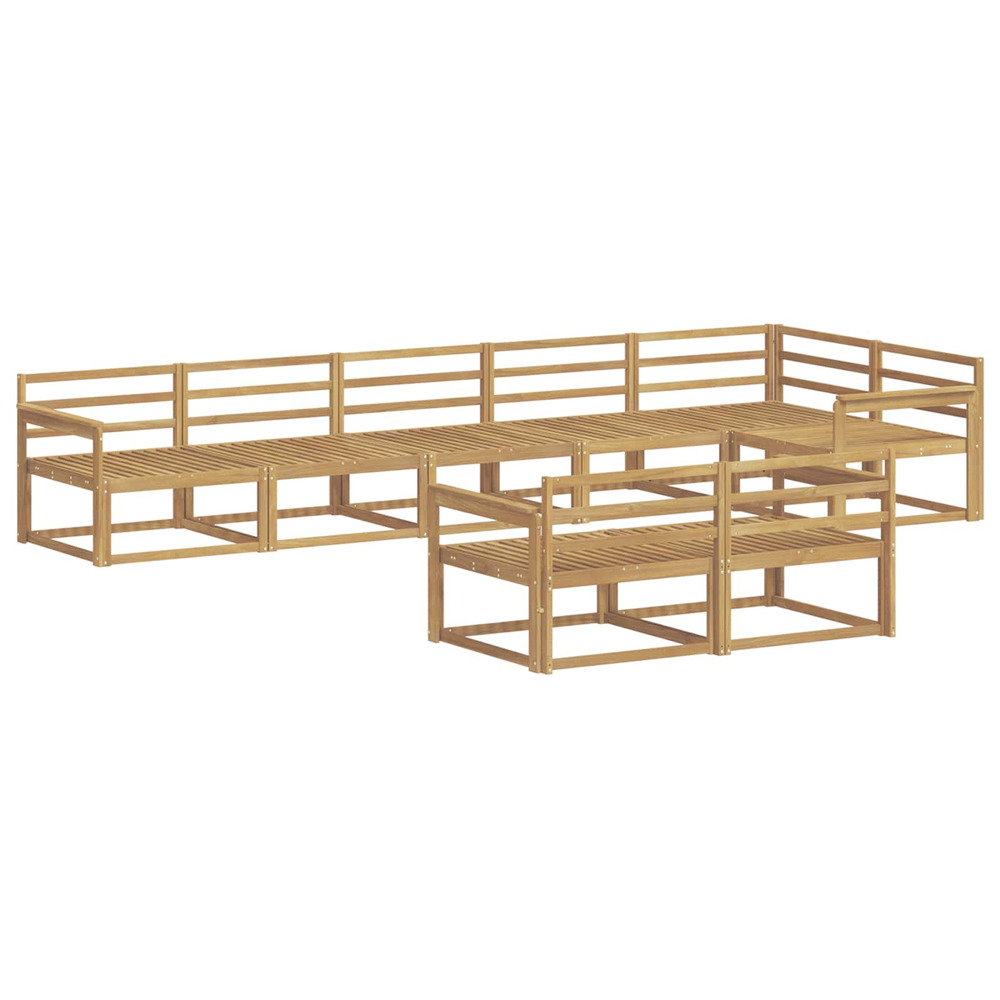 Ensemble de canapés d'extérieur 8 pcs blanc 406 x 168,5 x 73 cm