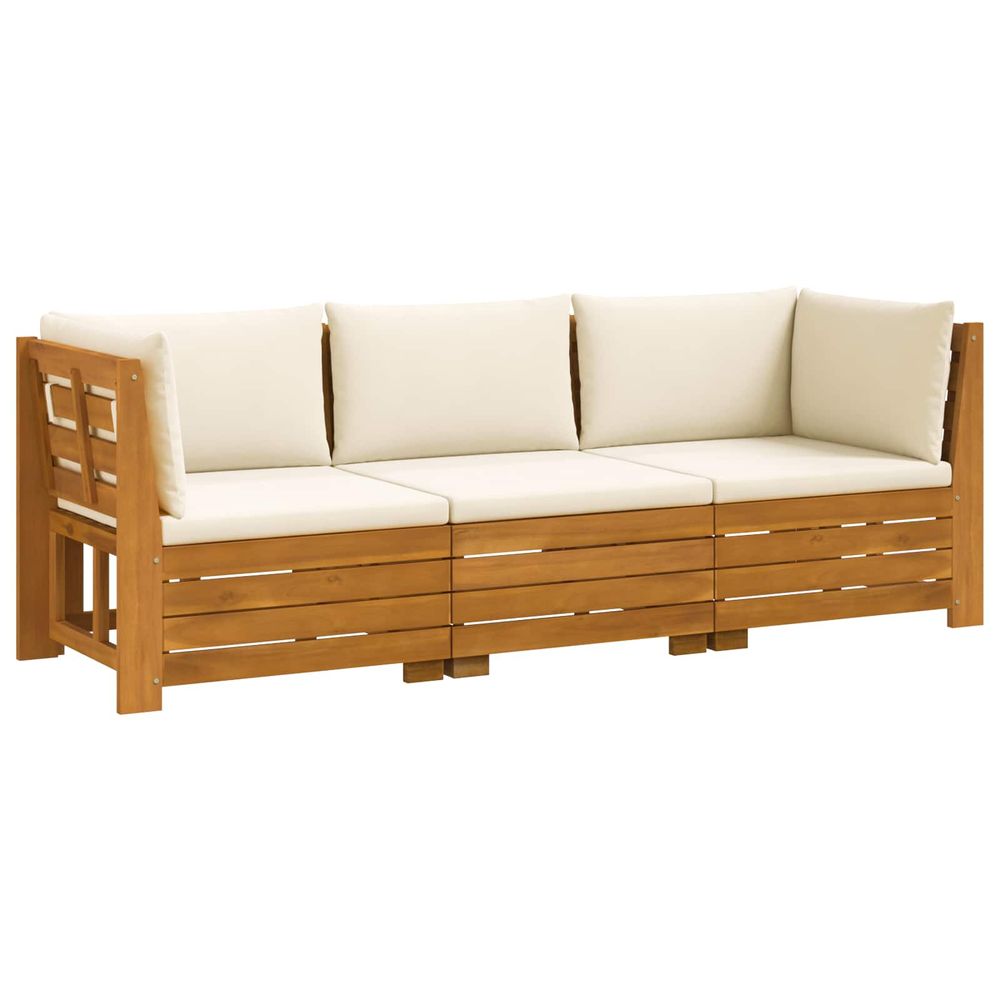 3 pc ensemble de canapés d'extérieur bois d'acacia massif