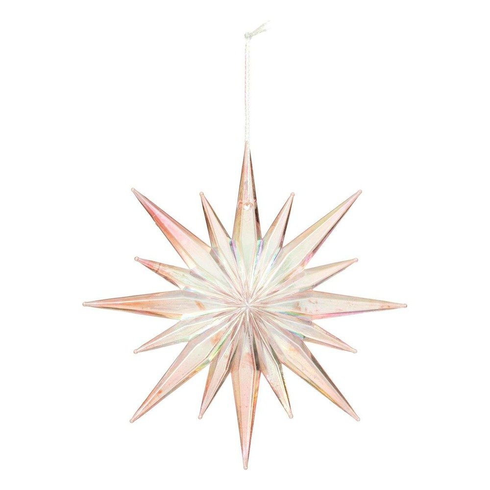 Décoration de sapin étoile rose 12cm