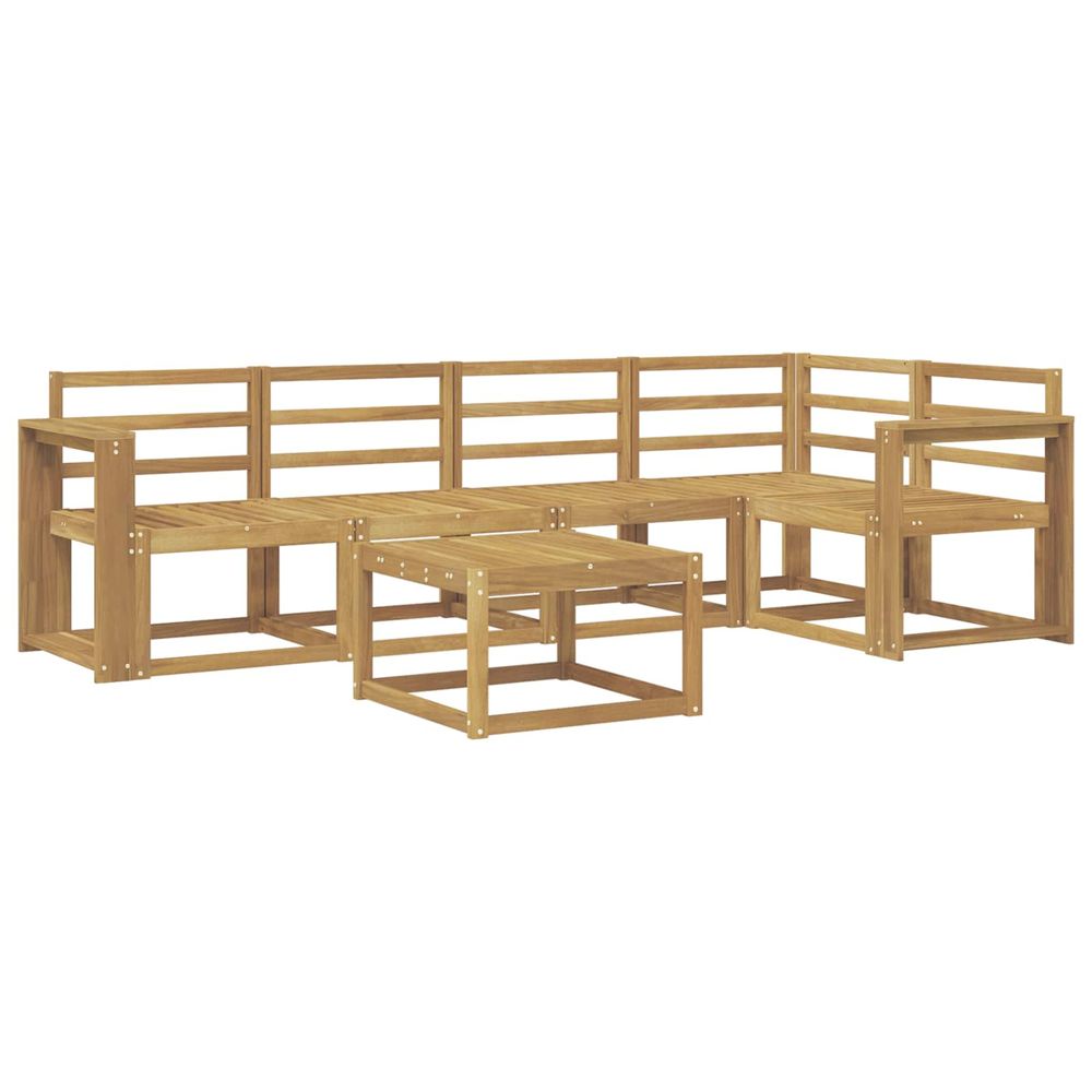 Ensemble de canapés d'extérieur 6 pc blanc bois d'acacia massif
