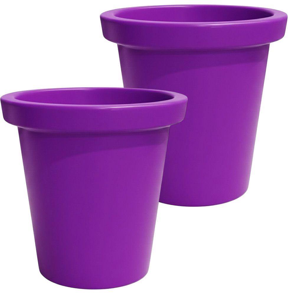Pot de fleurs rond xxl delight 420l- lot de 2 - plast'up rotomoulage